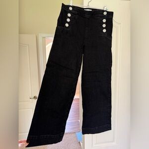 LOFT high rise wide leg black jeans